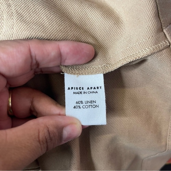 Apiece Apart Nueva Aragon Mini Cotton Linen Safari Dress In Camel Size 0 - Picture 9 of 9